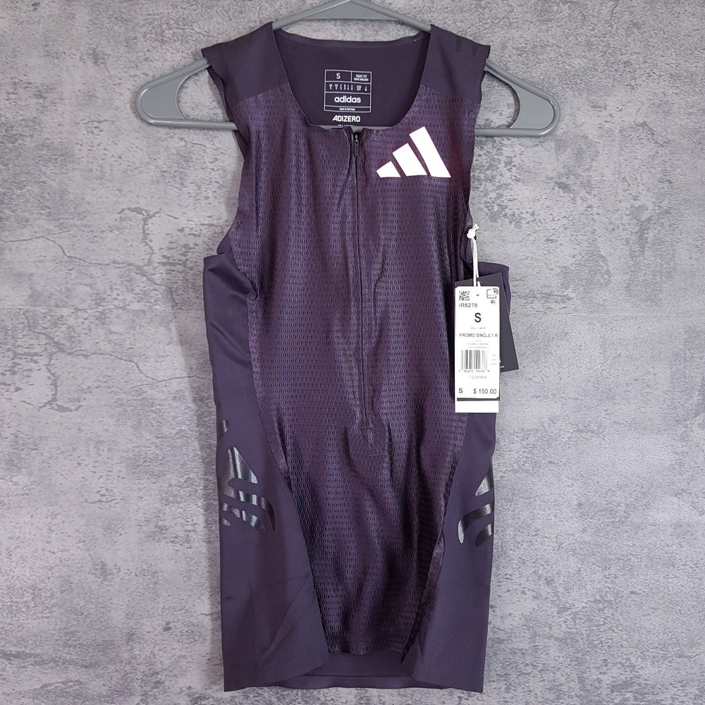 ADIDAS Pro Elite Team Rheon Promo‎ Racing Singlet Mens SMALL Purple Black IR8278